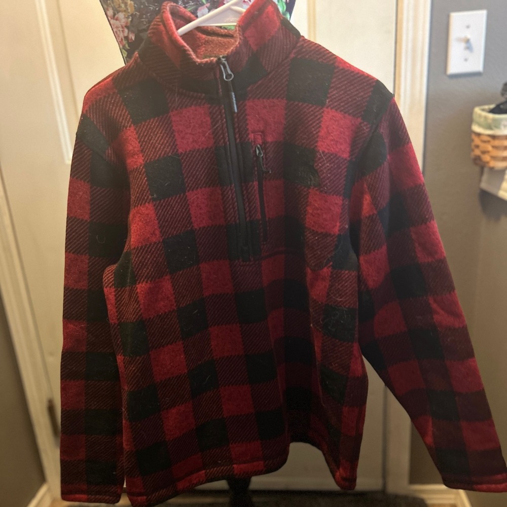 The North Face Red and Black Plaid Jacket Buffalo plaid